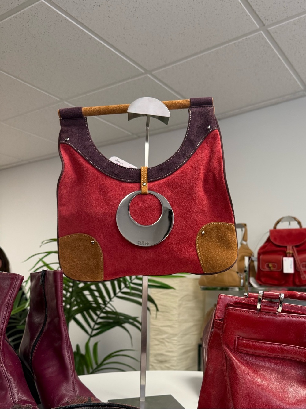 GUESS Vintage Rare Genuine Suede Handbag